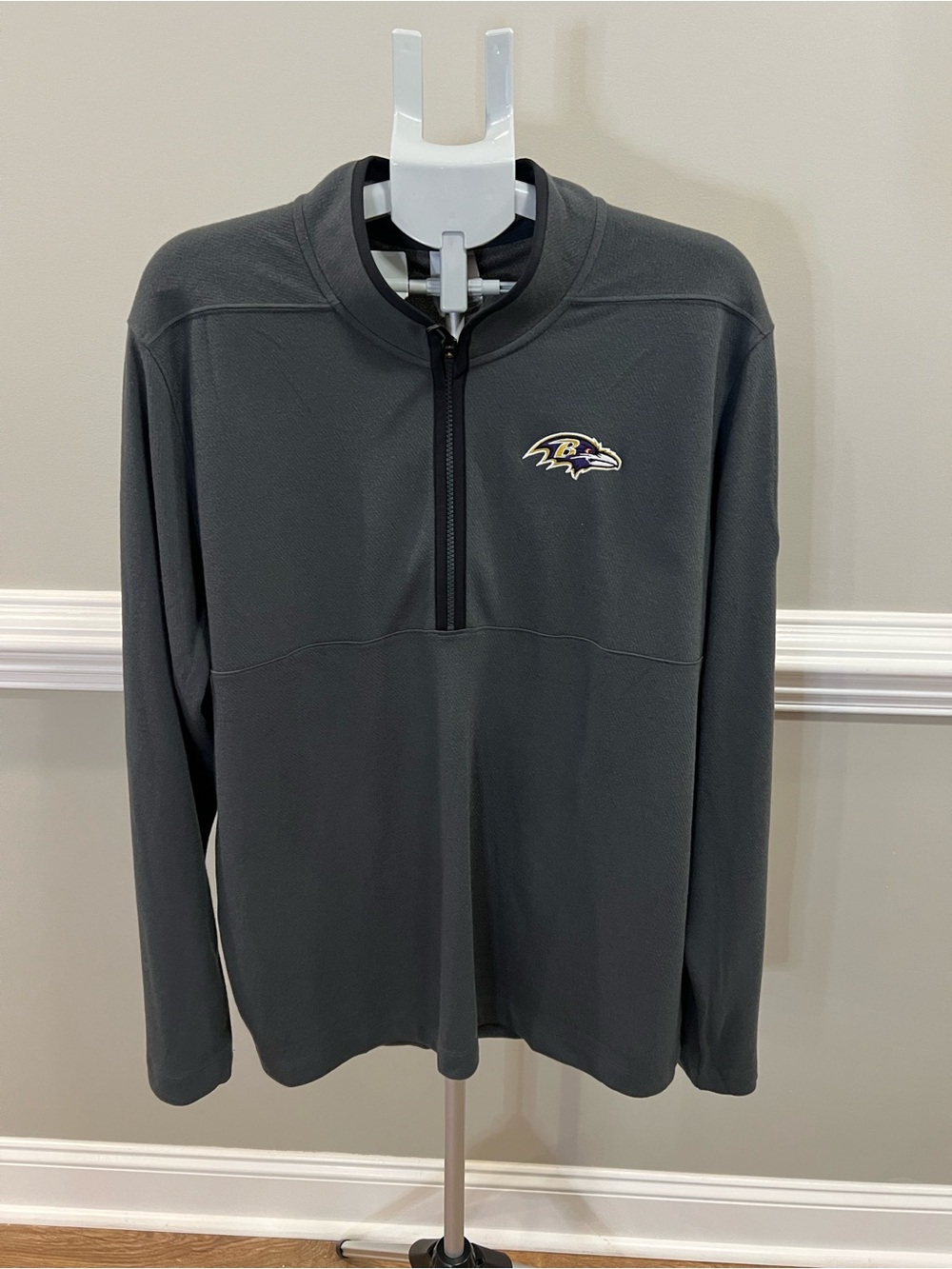 Baltimore Ravens Charcoal Quarter-Zip Pullover Jacket size XL